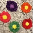 thumbnail image 3 of Flower Dish Scrubby 3 Pack Scrubber Reusable Cloth Sunflower Dish Washing Sponge (Green), 3 of 5