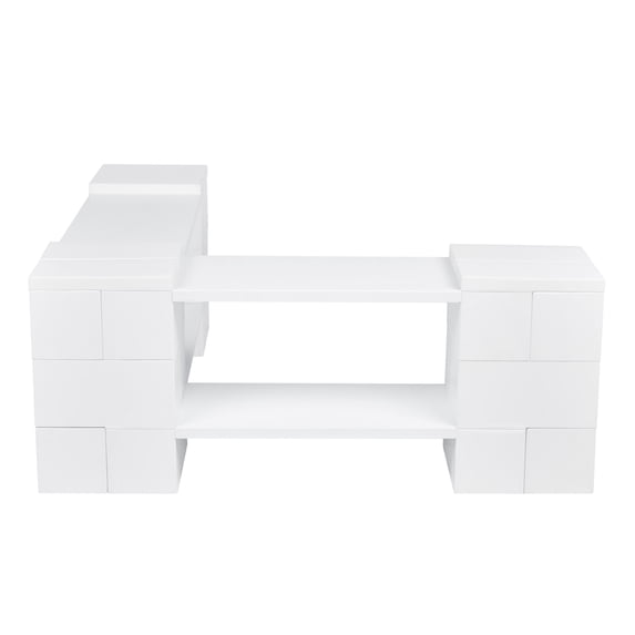 EverBlock 2 Level Corner Shelving Kit A | For Office, Playroom & Bookshelves | Giant Building Blocks | Easy to Connect & Reuse | Indoor & Outdoor Use | Build Displays & Structures | Light Gray