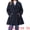 Dark Blue, variant on DARING DIVA Women's Plus Size A Line Notched Lapel Double Breasted Coat 4X Khaki