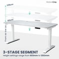 thumbnail image 2 of MotionGrey Height Adjustable German Electric Dual Motors Sit-to-Stand Computer Home Table and Office Standing Desk - White Frame with Tabletop (165cmx60cmx2.5cm), 2 of 9