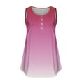 thumbnail image 3 of Cagogo Dressy Casual Plus Size Tank Tops for Womens Under $5 Flowy Pleated Button Up Gradient V Neck Sleeveless Camis Tops Summer Trendy Summer Tanks Clothes, 3 of 4