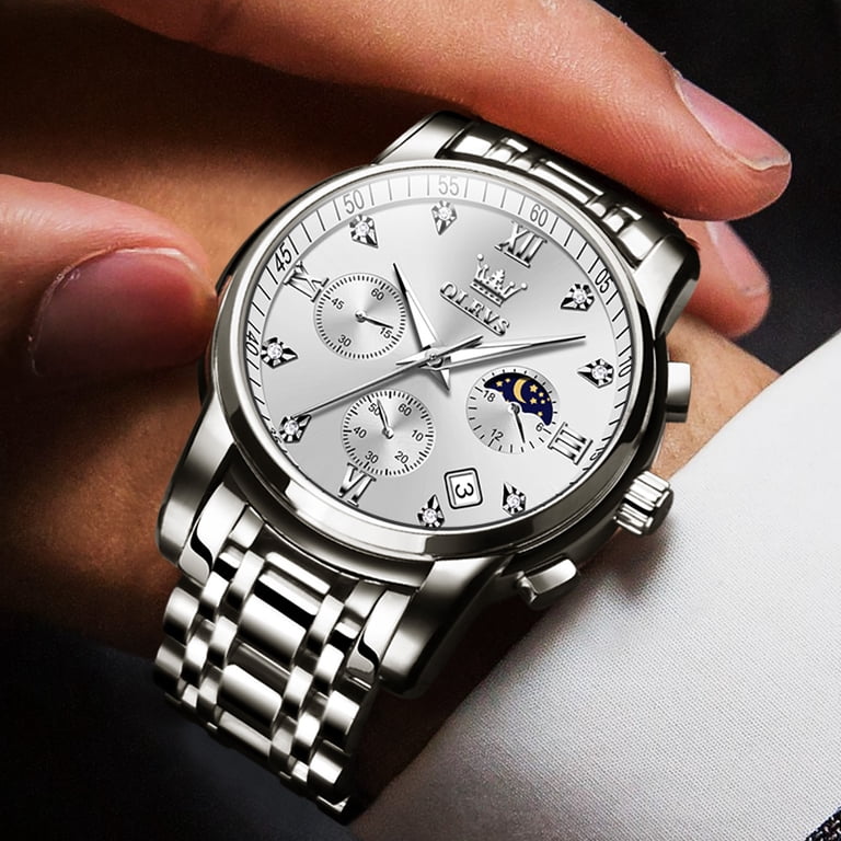OLEVS Watches for Men Luxury Dress Casual Analog Quartz Gold  display picture 2