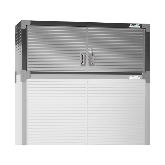 Seville Classics UltraHD Double Door Stacking Top Cabinet, Graphite, 48" W x 18" D x 18.5" H