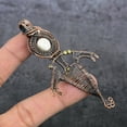 thumbnail image 4 of Natural Mosaic Jasper Gemstone Copper Wire Wrap Gift Jewelry Pendant 3.74", 4 of 4
