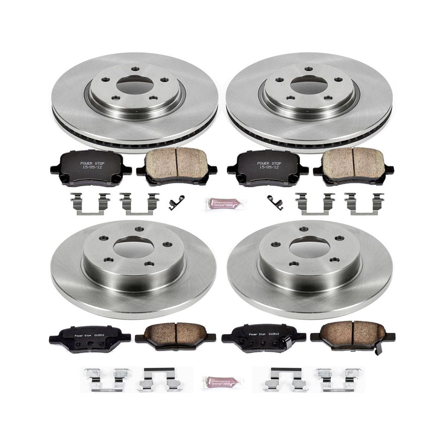 Power Stop Front and Rear Stock Replacement Brake Pad and Rotor Kit KOE2731
