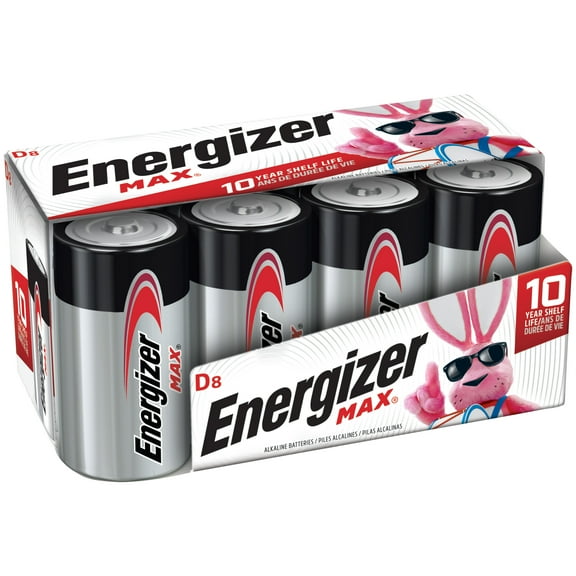 Energizer MAX D Batteries (8 Pack), D Cell Alkaline Batteries