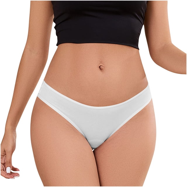Cinvoph Womens Mid Rise Underwear Soft Breathable Panties Seamless Stretch Thongs