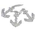 thumbnail image 2 of Handcrafted Cast Iron - Wooden Rustic Whitewashed Decorative Triple Anchor Christmas Ornament Set 7"", 2 of 2