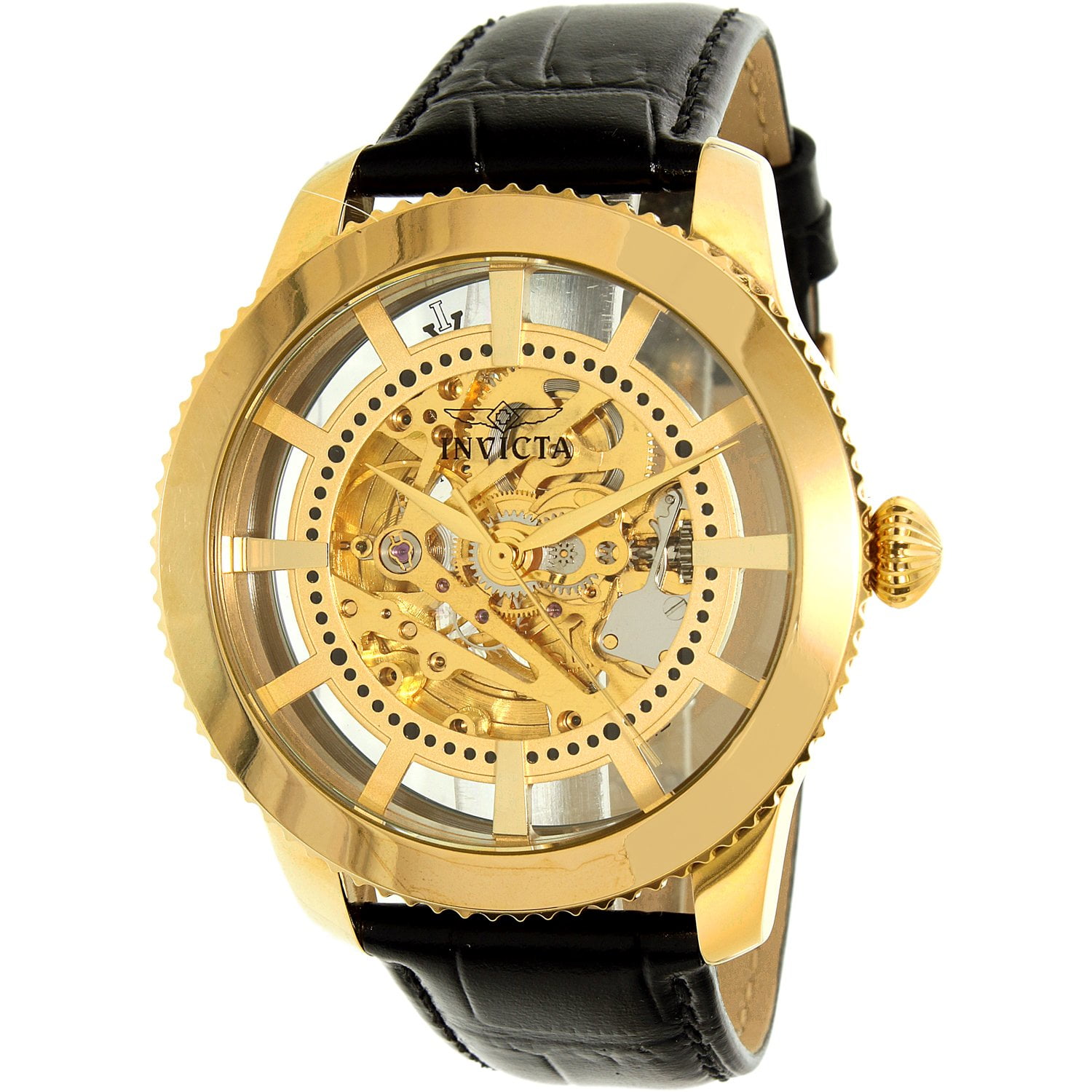 Invicta Invicta Men S Vintage Gold Leather Automatic Dress