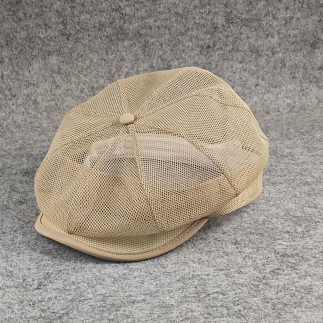 Large Full Mesh Breathable Octagonal Hat European And Solid Color Mesh Duckbills Cap Big Head Mesh Cap
