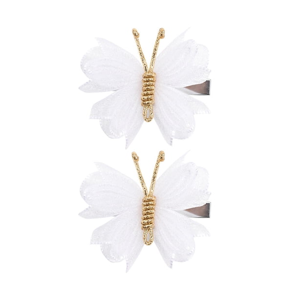 2 piezas de pinzas para el cabello de mariposa, accesorios para peinados lindos y portátiles para cabello Malla Blanca Yuyangstore Pinza para el cabello
