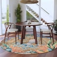 thumbnail image 3 of Large Round Rug 8Ft Washable Non-Slip, Octopus Coastal Circle Area Rugs for Living Room Bedroom, Summer Nautical Starfish Coral Brown Anchor Indoor Floor Mats Carpet Runner for Home Decor, 3 of 8