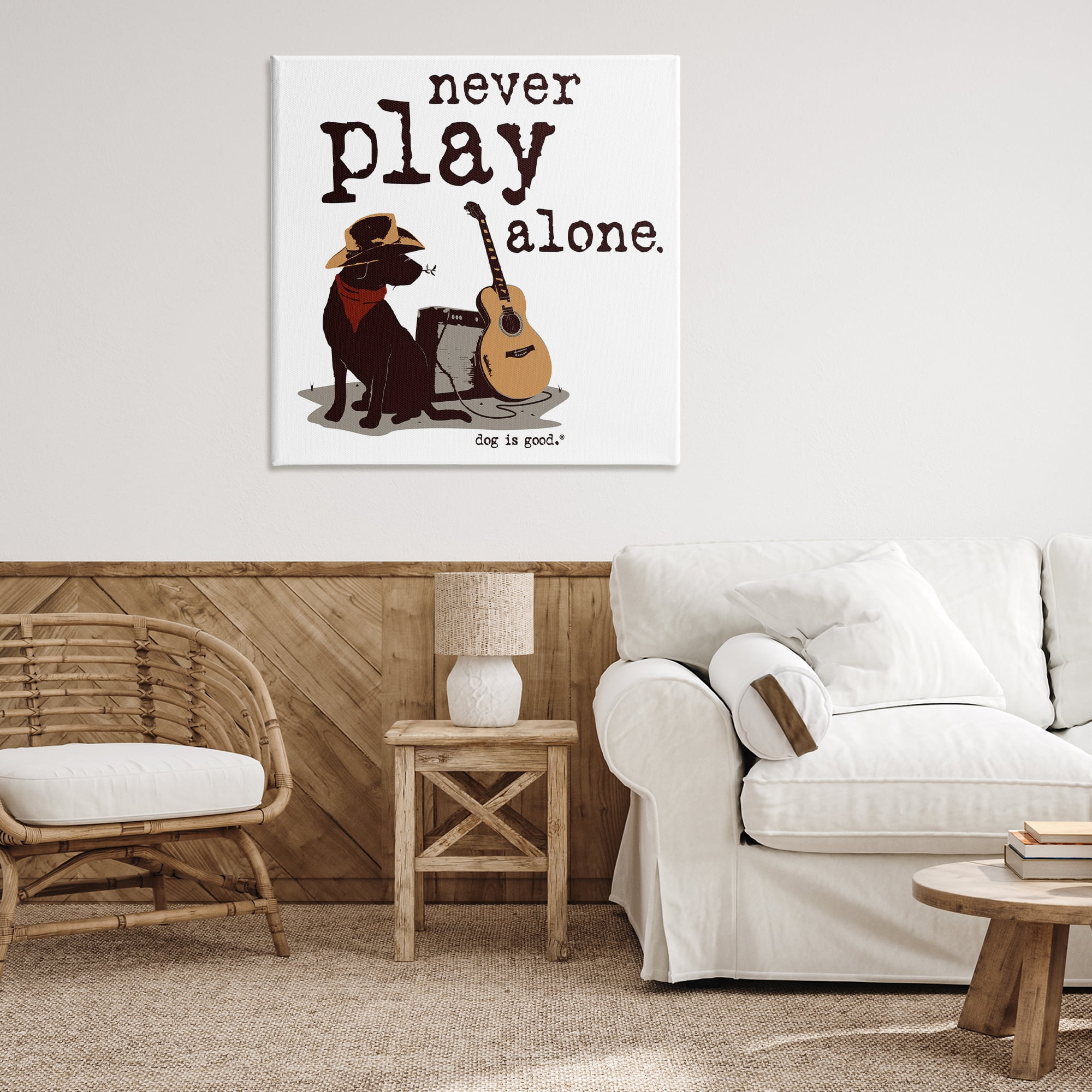 Stupell Industries Never Play Music Alone Animals Painting Wrapped Canvas Art Print Wall Art, 36 x 36