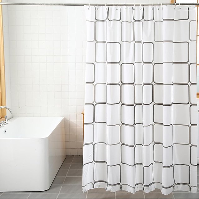 Shower Curtain, Bathroom Curtain, Bathtub Curtain, Anti-Mildew Curtain, Waterproof Shower Curtain, Bathroom Shower Curtain, 180 x 200cm (Plaid Pattern)