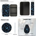 thumbnail image 7 of Pzuqiu Blue Butterfly 14 Pcs Front Back Car Seat Covers Auto Steering Wheel Headrest Coasters Center Console Armrest Pad Seat Belt Key Chain Sets Covers Automobile Interior Set Soft Comfort, 7 of 7