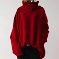 thumbnail image 2 of Vedolay Hoodies for Women Slim Pullover Sweatshirt Round Neck Long Sleeve Pullover Tops Red,XL, 2 of 5