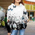 thumbnail image 2 of Mercatoo Girls 𝐅loral Butterfly Graphic Hoodies Fall Winter Oversized 𝐇ooded Sweatshirts Long Sleeve Pullover Hoodie Pocket, 2 of 7