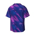 thumbnail image 2 of Disketp Men's Hawaiian Neon Gradient Blue Print Shirts Button Down Holiday Beach Shirts-3X-Large, 2 of 7