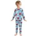 thumbnail image 6 of FORMRS Long Sleeve Top and Pants Pajama Set for Niños 2-Piece Sleepwear, Sizes 18M-8Y, Red Cartoon Truck Pattern, 6 of 6