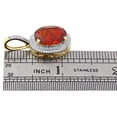 thumbnail image 4 of 10K Yellow Gold Oavl Shape Diamond & Red Gemstone Pendant 1.20" Charm 0.30 Ct, 4 of 5