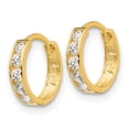 thumbnail image 2 of 14K Yellow Gold Madi K CZ Children's Hinged Hoop Earrings, 2 of 2