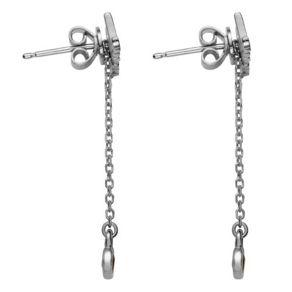 Personalized Planet Women's Sterling Silver Name with Birthstone Dangle Crawler Earrings