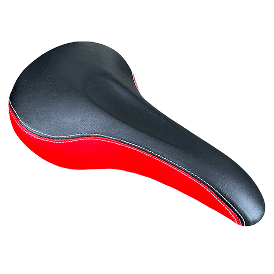 Asiento Mtb Bicolor Negro Rojo