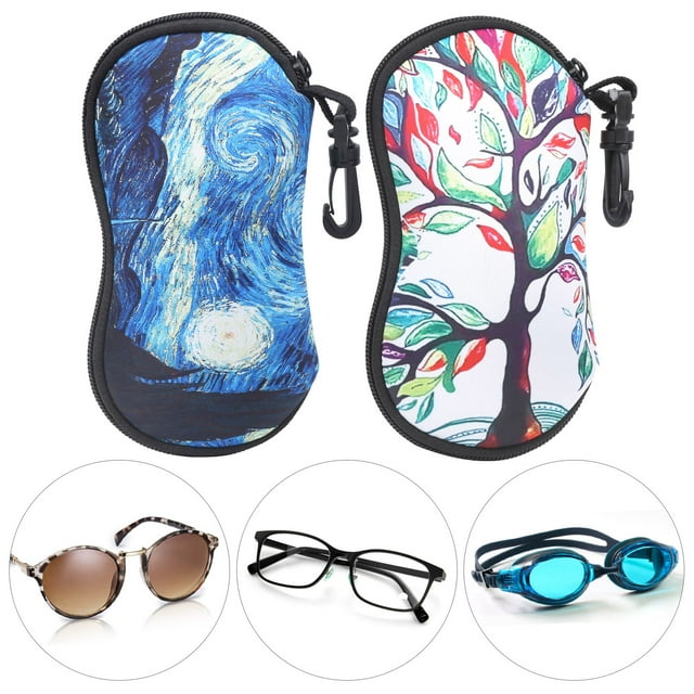 Estuches Para Gafas, Bolsa De Almacenamiento Portátil Para Gafas De Sol, Resistente Al Agua, Con Cremallera, 2 Uds.