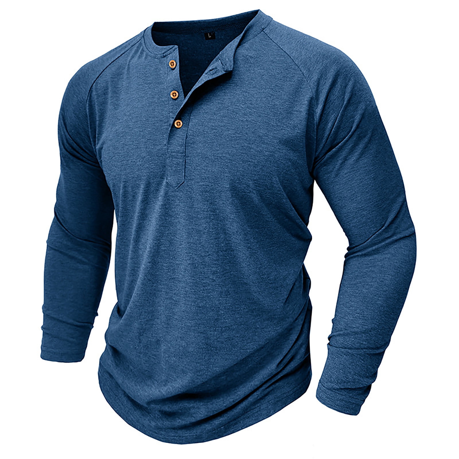Chemise Henley Old Navy - Bleu Marine/bordeaux - Taille XXL (2XL) - Manches Longues - Occasion Parfait état - 100% Coton
