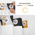 thumbnail image 5 of Orange Black No Hook Shower Curtain with Snap in Liner Abstract Grey Black Orange Round Grey Texture Waterproof Bathroom Shower Curtain with See Through Top Window for Bathtub 72" x 78", 5 of 9