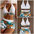 thumbnail image 2 of Bikinis Sexy Para Mujeres 2022 Verano De Dos Piezas Estampado De Mármol Traje De Baño Femenino Push Up Halter Acanalado Envoltura Alta Frontal, 2 of 4