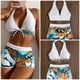 thumbnail image 2 of Bikinis Sexy Para Mujeres 2022 Verano De Dos Piezas Estampado De Mármol Traje De Baño Femenino Push Up Halter Acanalado Envoltura Alta Frontal, 2 of 4
