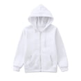 thumbnail image 3 of Resicozy Zip Up Hoodie Uniform Boys Girls Zipper Sweatshirt Oversized Y2K Fall Hooded Jackets Clothes with Pockets 3-12 Years White 150, 3 of 5