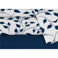 thumbnail image 3 of Safdie & Co. Sheet Set 4PC D Printed Solid Navy Leaves, 3 of 3