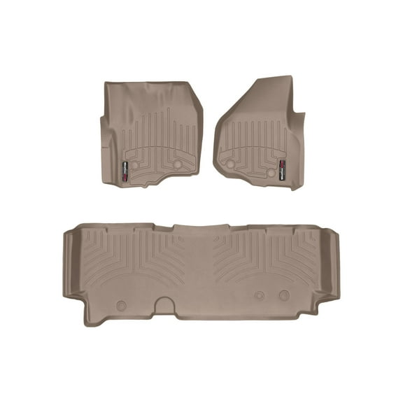 WeatherTech Custom Fit FloorLiners compatible with 2013-2016 Ford Super Duty - 1st & 2nd Row, Tan