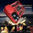 thumbnail image 3 of for iPhone 14 Pro Case with Sliding Camera Cover + Screen Protector - Metal Magnetic Kickstand - Military-Grade Shockproof Matte Protective Phone Cover 6.1" for Women Girls - Red, 3 of 13