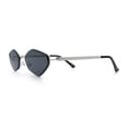 thumbnail image 6 of Diamond Shape Hustler Fashion Trendy Small Lens Metal Rim Sunglasses Silver - Black, 6 of 8