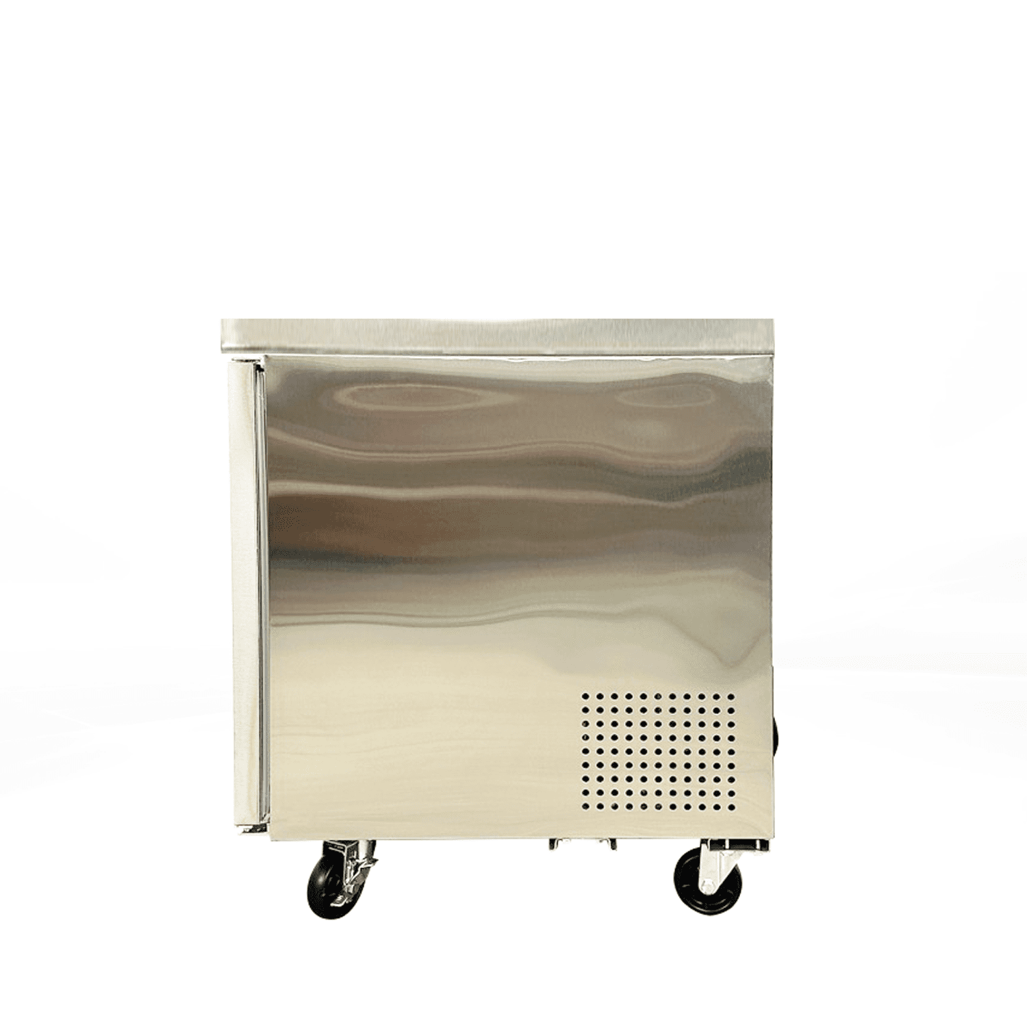 27 inch 6.3 cu.ft, 35 1/2" heigh Commercial Undercounter  refrigerator, Solid Doors, stainless steel exterior, NSF certified.