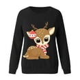 thumbnail image 2 of Chandail en Molleton de Noël pour Femmes Col Rond Pull Chaud Veste Mi-Longue Imprimée Mode Pull de Vacances Xmas Cardigan à Manches Longues, 2 of 4