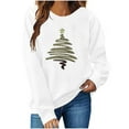 thumbnail image 2 of Craaazy Women's Round Neck Merry Christmas Printed Long Sleeve Tops Gifts, 2 of 8