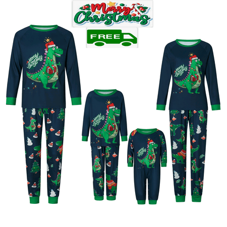 

Christmas Pajamas For Family Dinosaur Print Cute Holiday Sleepwear Set Merry Christmas Matching Pjs