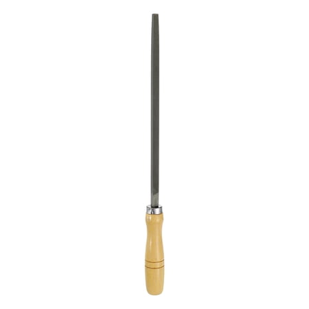 Uxcell 10" Square Fine Cut File Fine Metal File with Wood Handle, Grey/Yellow