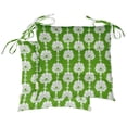 thumbnail image 4 of Vargottam Indoor/Outdoor Tufted Printed Square Seat Patio Cushion Set Of 2 Water Resistant Patio Furniture Seat Cushion 19-inches, Green | Block, 4 of 7