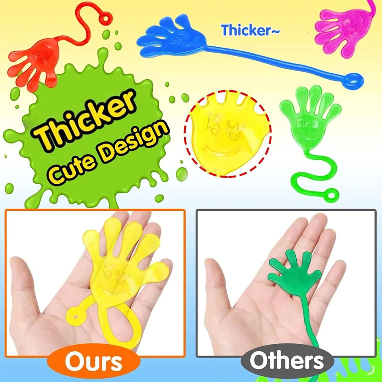 Tuko 20PCS Sticky Hands, Sticky Finger, Kids' Party Favor Sets， Fun Toys,  Party Favors, Wacky Fun Stretchy Sticky Hands, Party Favors, Birthday