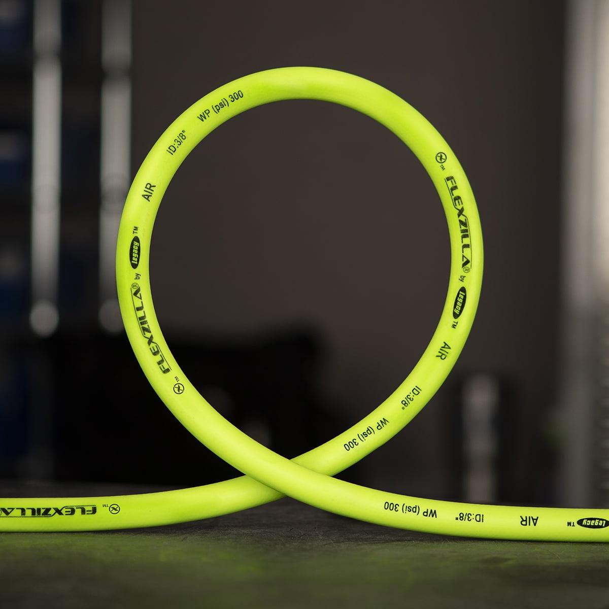 Flexzilla® Air Hose, 1/2" x 100', 3/8" MNPT Fittings, ZillaGreen®