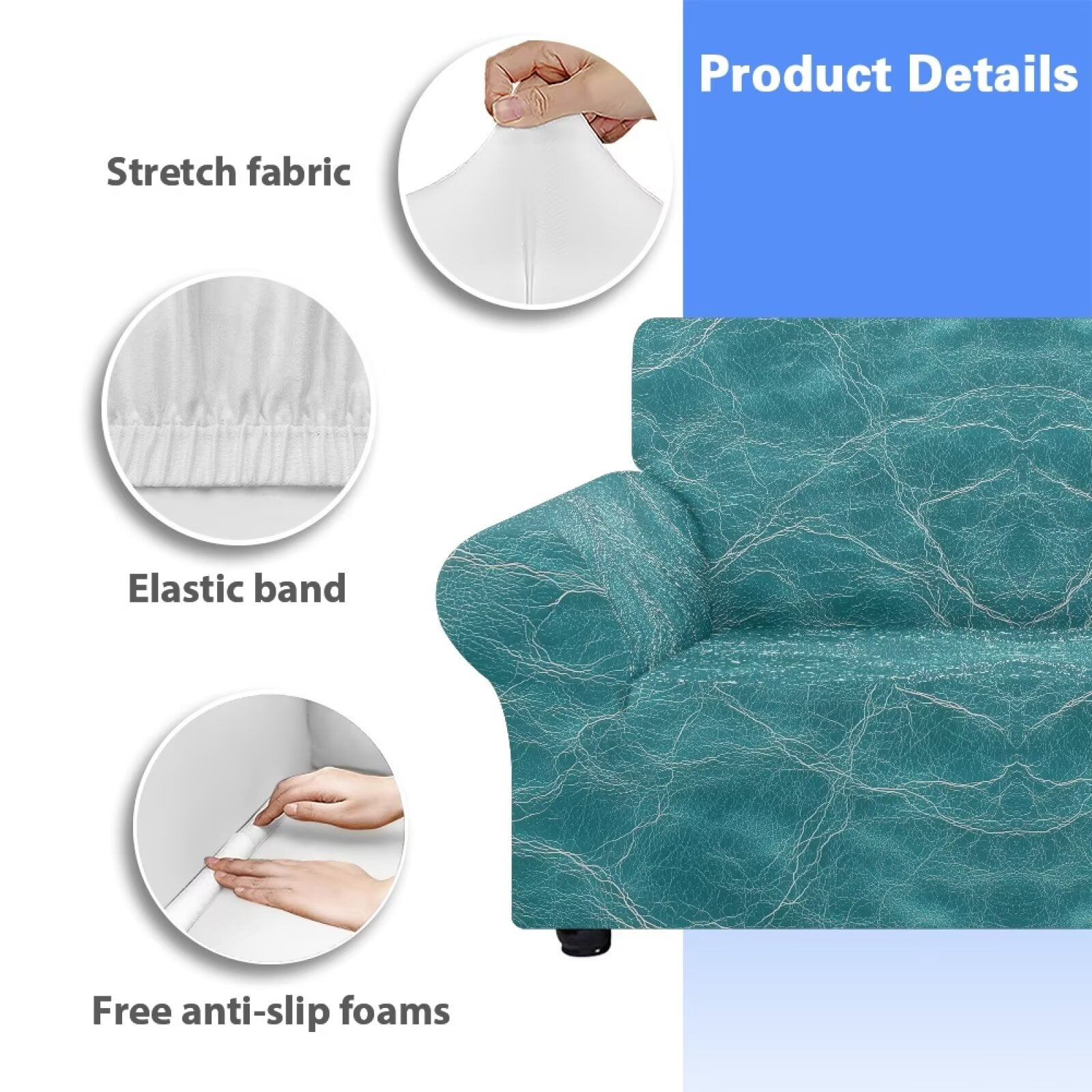 XYZCANDO Dark Green Couch Cover for 1 Cushion Couch Armchair Slipcover Sofa Cover Living Room Stretch Sofa Slipcover for 2 Seater Furniture Covers