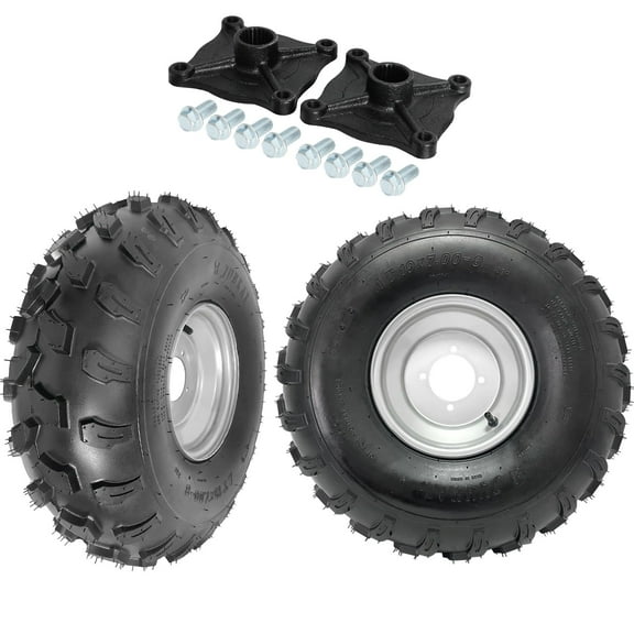 Set of 2 YC Yier ATV Tires 19x7-8 ATV UTV Off-Road Tires 19x7.00-8 Tire Tubeless Wheel Rim 110mm  4 Stud 23T Rear Axle Hubs for Go Kart Quad Buggy 4 Wheelers Golf Cart Taotao