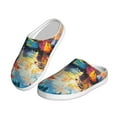 thumbnail image 2 of Daiia Colorful Fishing Boats Print Women’s Fuzzy Slippers Memory Foam Lightweight House Shoes Cozy Loafer Flannel House Shoes-37/38, 2 of 7