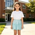 thumbnail image 2 of Fgnfyis Skirts for Girls Bow Ribbon Flutter Party Shorts Adorable Lightweight Skirt Girls Green 10-11 Years, 2 of 4