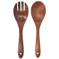 thumbnail image 1 of Acacia Wood Fork and Spoon Set Salad Toss and Mix Servers Cooking Spoon Spork Set, 1 of 5
